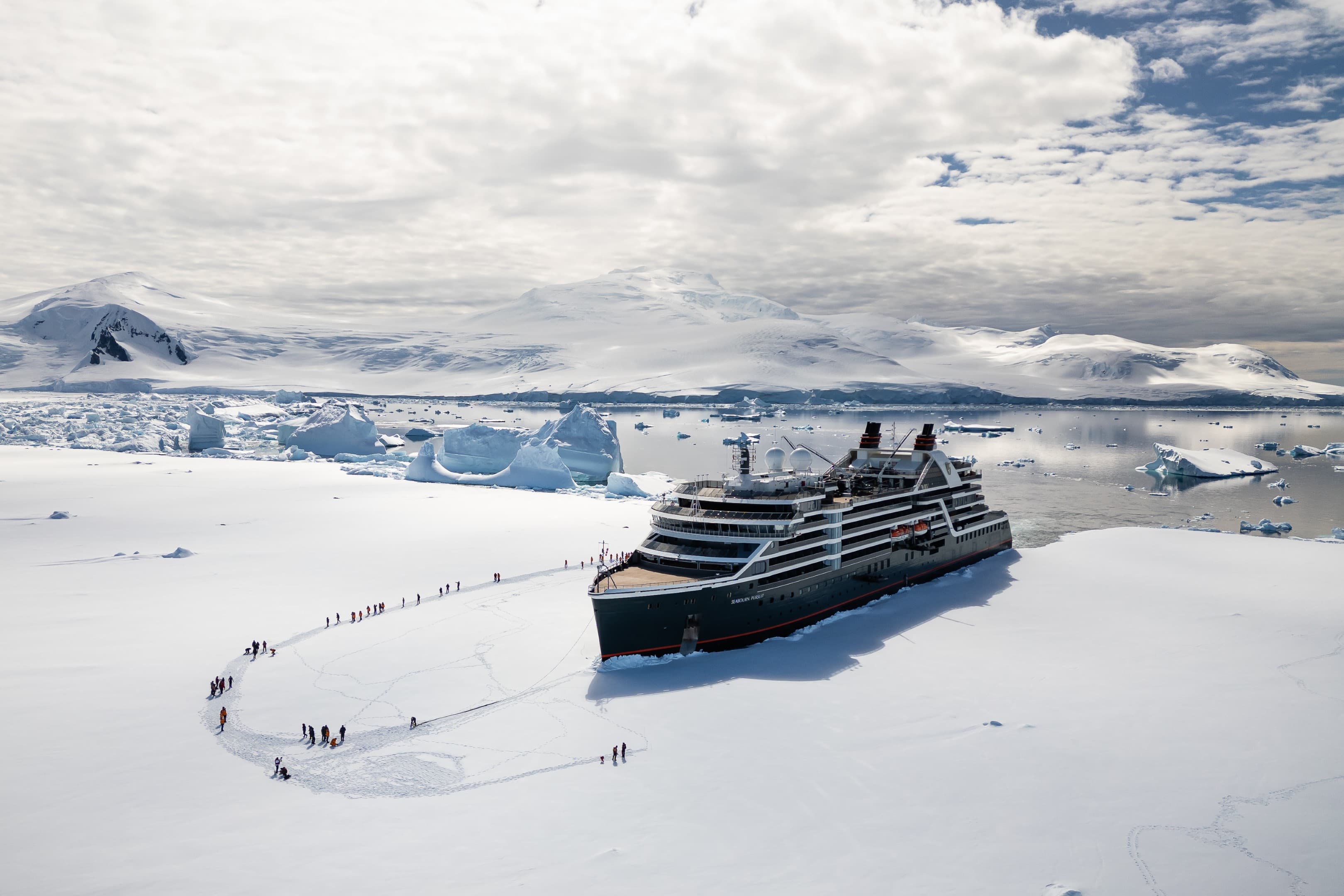 Seabourn cruise ship at sea