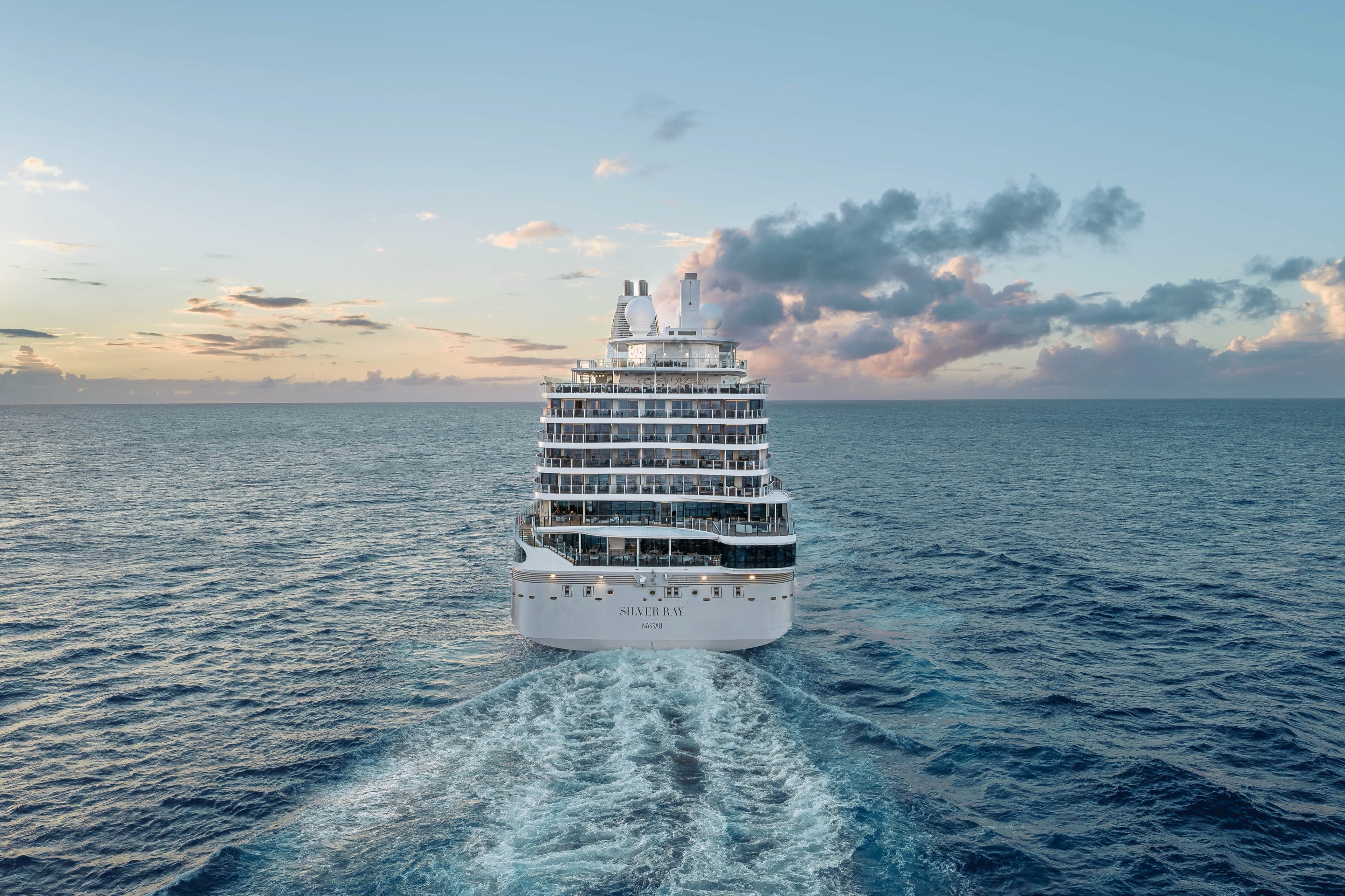 Silversea cruise ship at sea